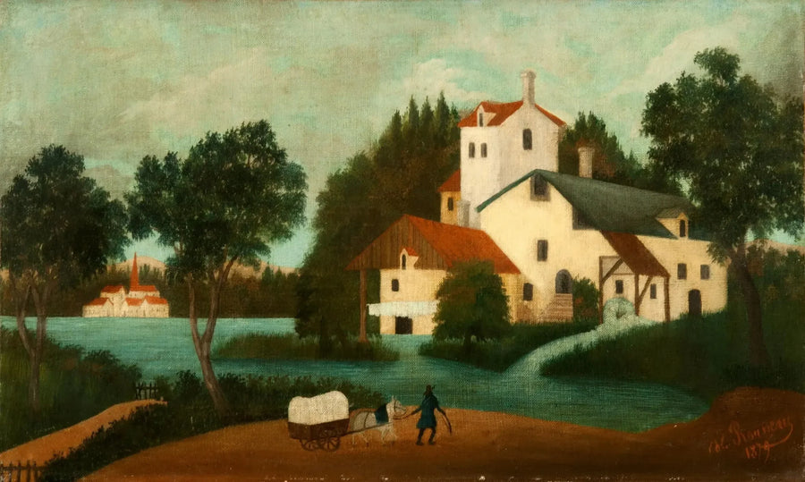 Pejzaż z młynem wodnym - Henri Rousseau