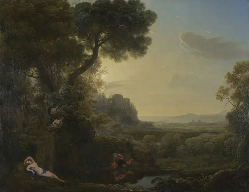 Pejzaż z narcyzem i echem - Claude Lorrain