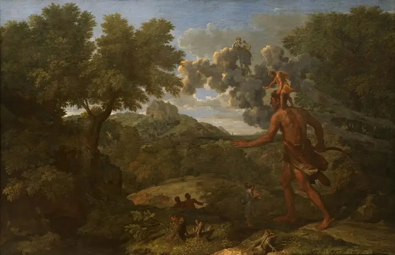Pejzaż z Orianem ślepym szukającym słońca - Nicolas Poussin