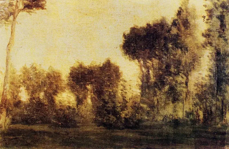 Krajobraz z zasłoną drzew - Paul Gauguin