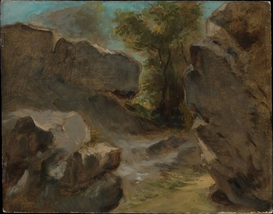 Krajobraz z skałami, Augerville - Eugène Delacroix