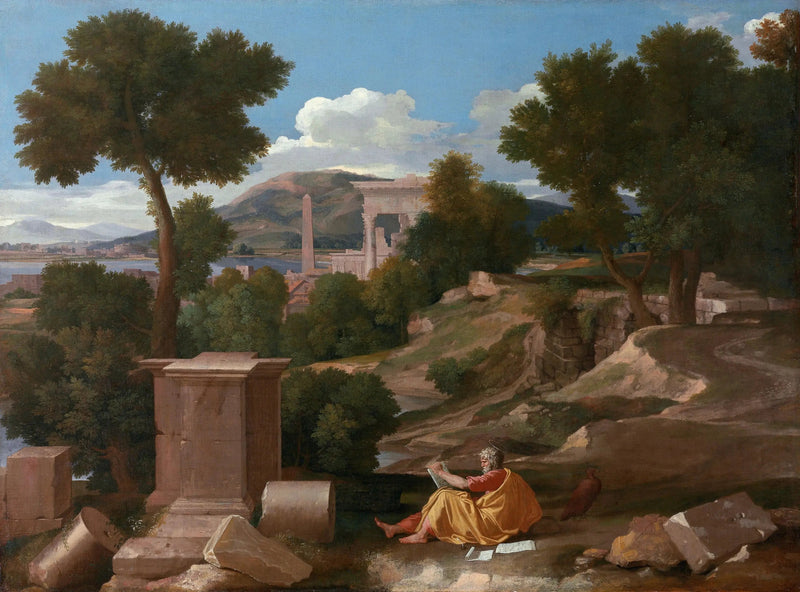 Pejzaż z świętym Janem na Patmos - Nicolas Poussin