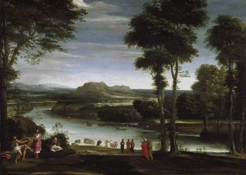 Pejzaż z świętym Janem Chrzcicielem - Domenichino