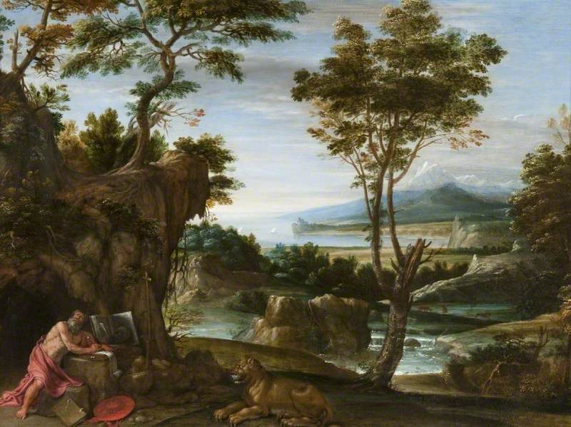 Pejzaż z świętym Jerzym - Domenichino