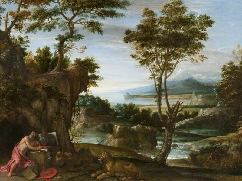 Pejzaż z świętym Jerzym - Domenichino