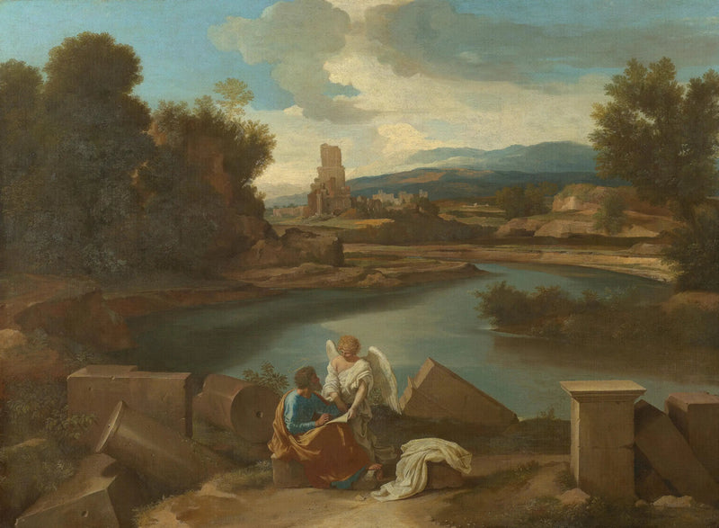 Pejzaż z świętym Mateuszem - Nicolas Poussin