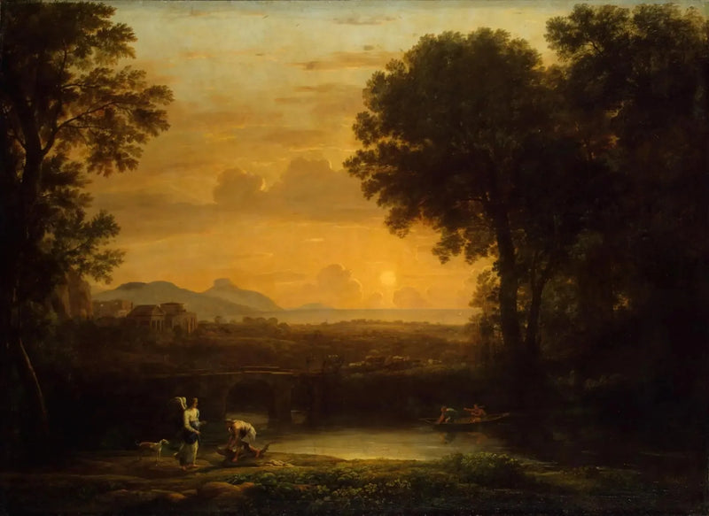 Pejzaż z Tobią i Aniołem (Wieczór) - Claude Lorrain