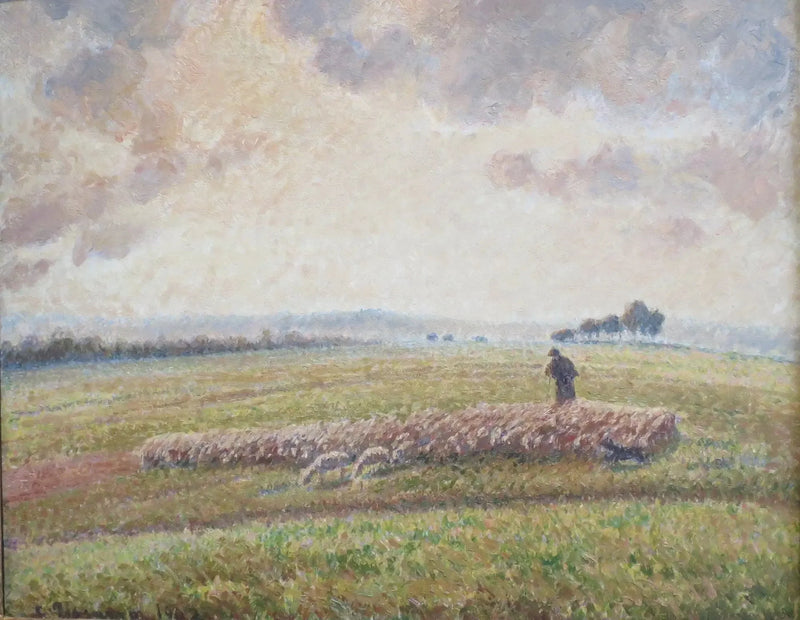 Krajobraz z owczym stadem - Camille Pissarro