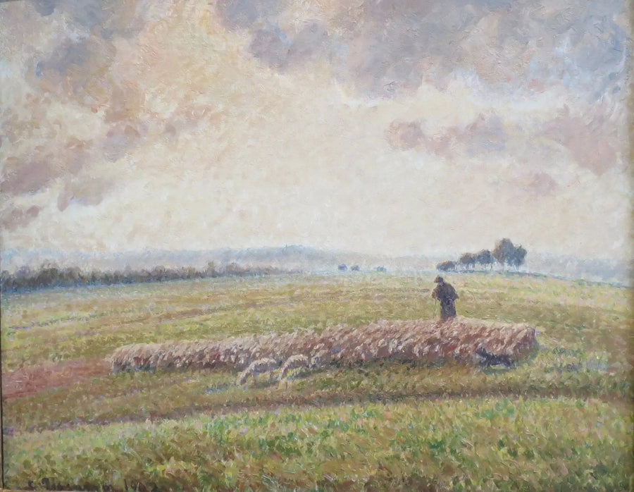 Krajobraz z owczym stadem - Camille Pissarro