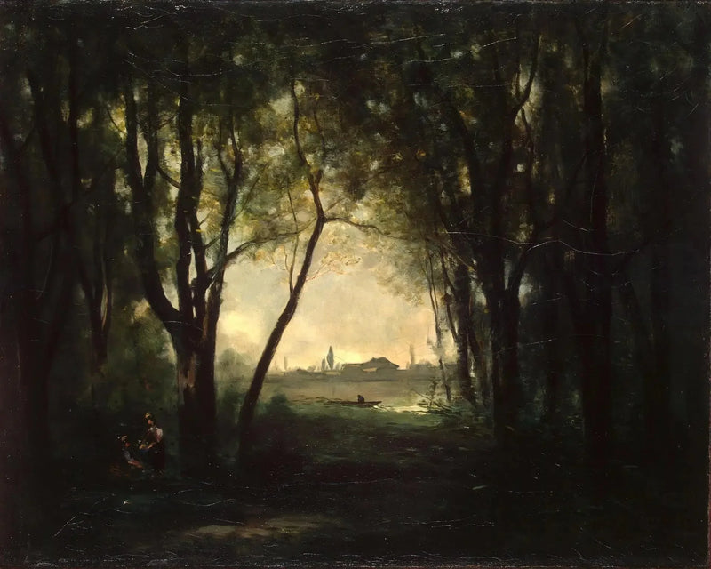 Pejzaż z jeziorem - Jean-Baptiste Camille Corot