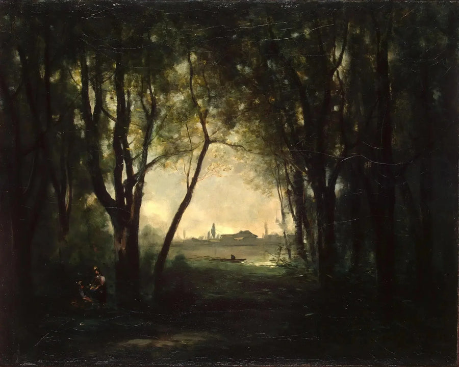 Pejzaż z jeziorem - Jean-Baptiste Camille Corot
