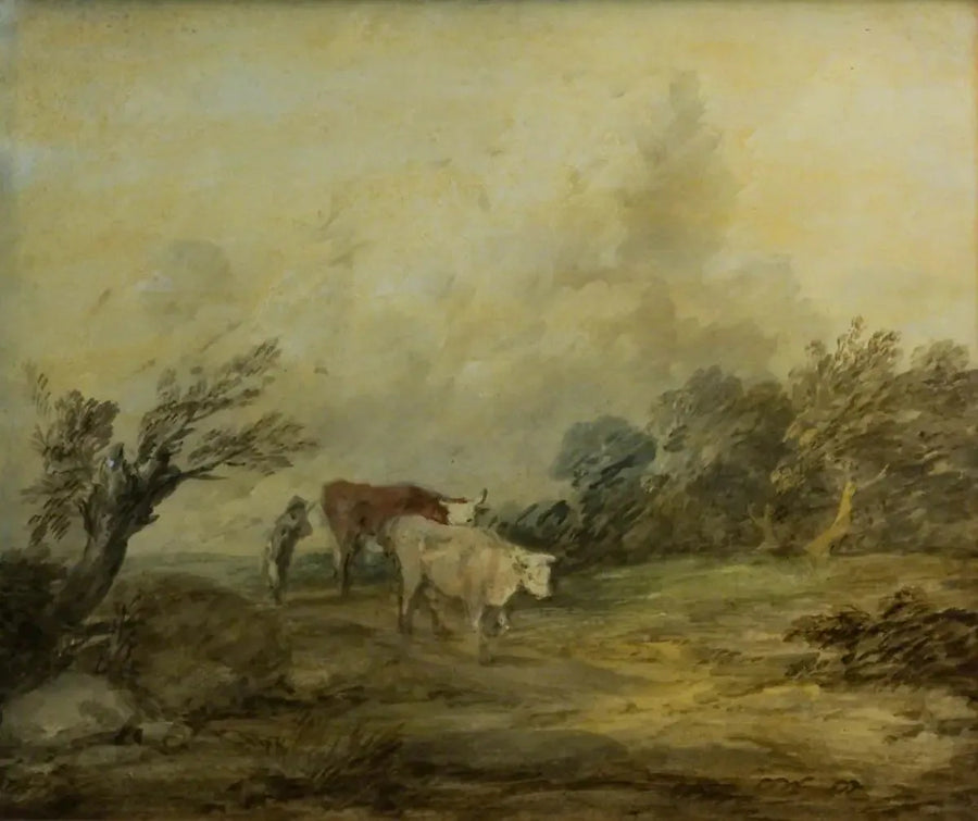 Krajobraz z chłopem prowadzącym krowy - Thomas Gainsborough