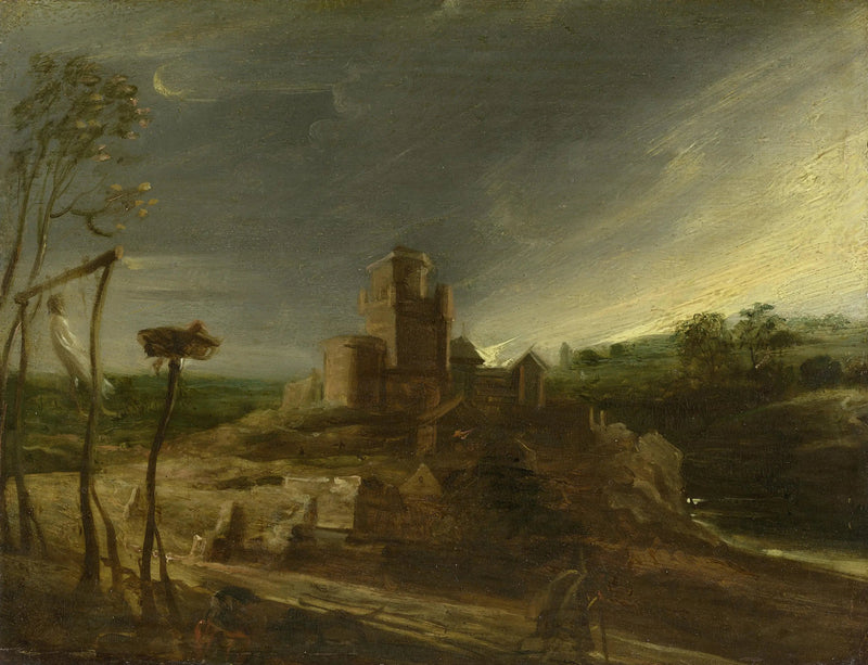 Pejzaż z powieszoną na szubienicy postacią - Peter Paul Rubens