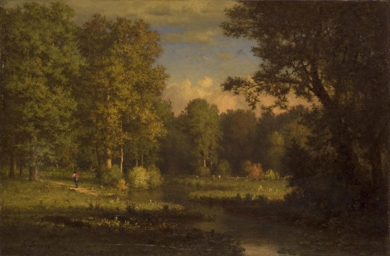 Pejzaż z potokiem - George Inness