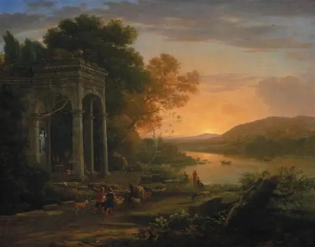 Pejzaż z świątynią Bacchusa - Claude Lorrain