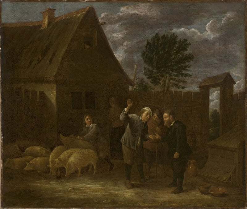 Pejzaż z handlarzem świń - David Teniers Młodszy