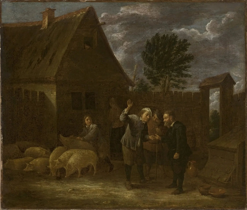 Pejzaż z handlarzem świń - David Teniers Młodszy