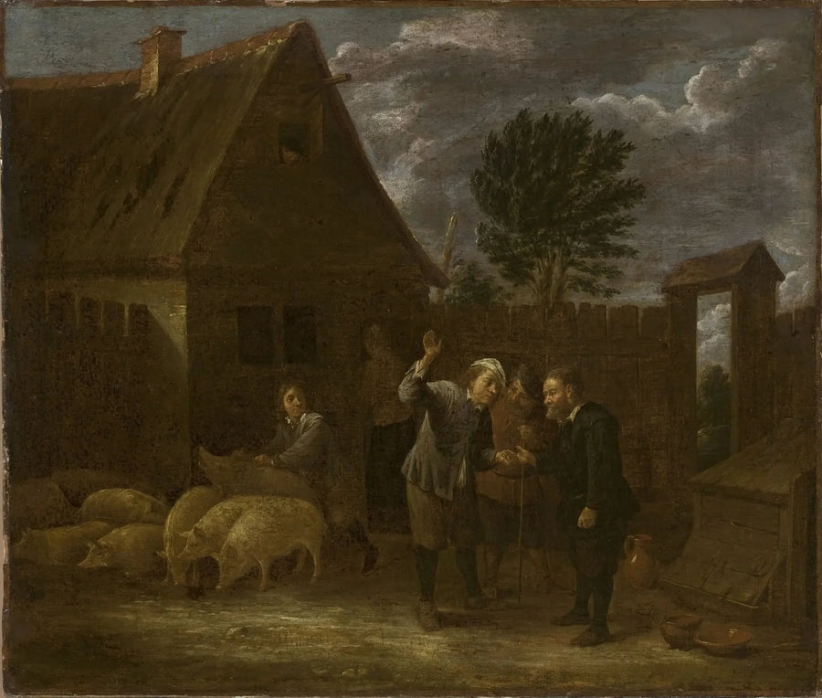 Pejzaż z handlarzem świń - David Teniers Młodszy