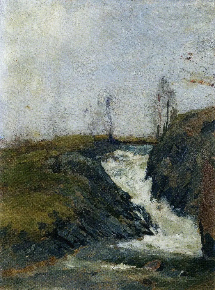 Krajobraz z małym wodospadem - Edvard Munch