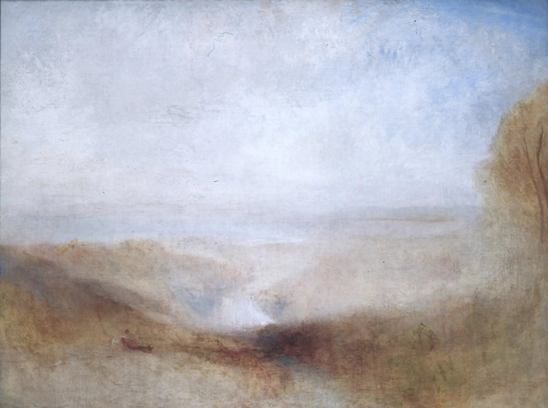 Krajobraz z rzeką i zatoką w oddali - J. M. W. Turner