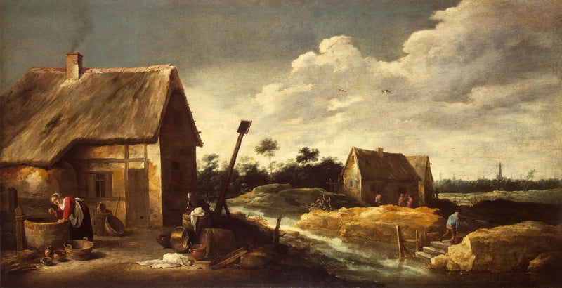 Pejzaż z służącą przy studni - David Teniers Młodszy