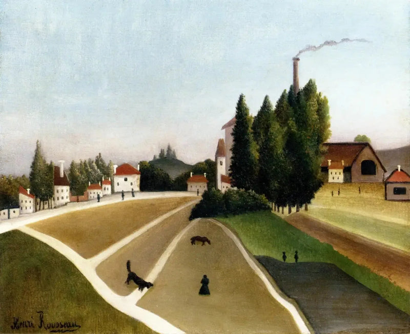 Pejzaż z fabryką - Henri Rousseau