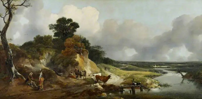 Pejzaż z widokiem na odległą wioskę - Thomas Gainsborough