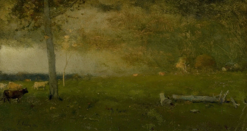 Pejzaż (zwierzęta hodowlane podczas burzy) - George Inness