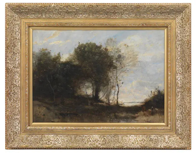 Las z drzewami i postaciami - Jean-Baptiste Camille Corot