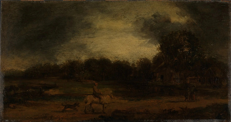 Krajobraz z jeźdźcem - Rembrandt
