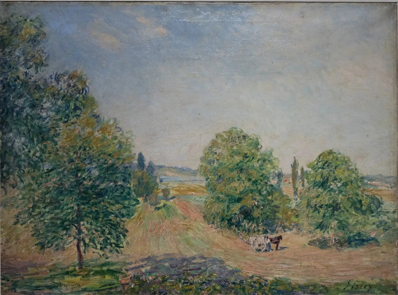 Krajobraz, pola, równina Veneux-Nadon - Alfred Sisley