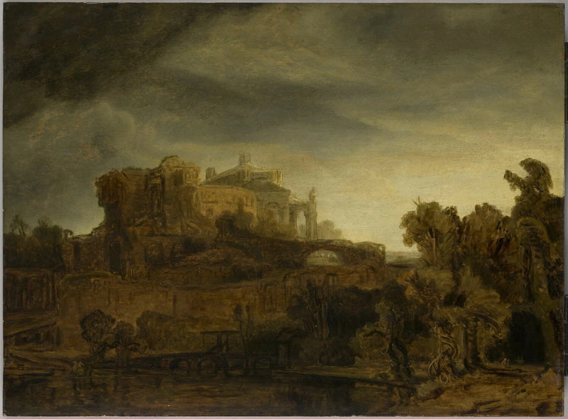 Krajobraz z zamkiem - Rembrandt