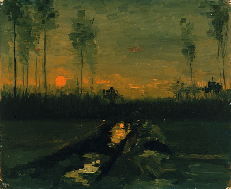 Krajobraz przy zachodzie słońca - Vincent van Gogh