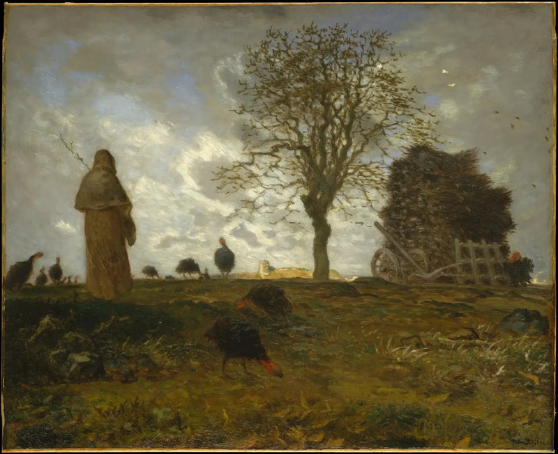 Pejzaż jesienny z stadem indyków - Jean-François Millet