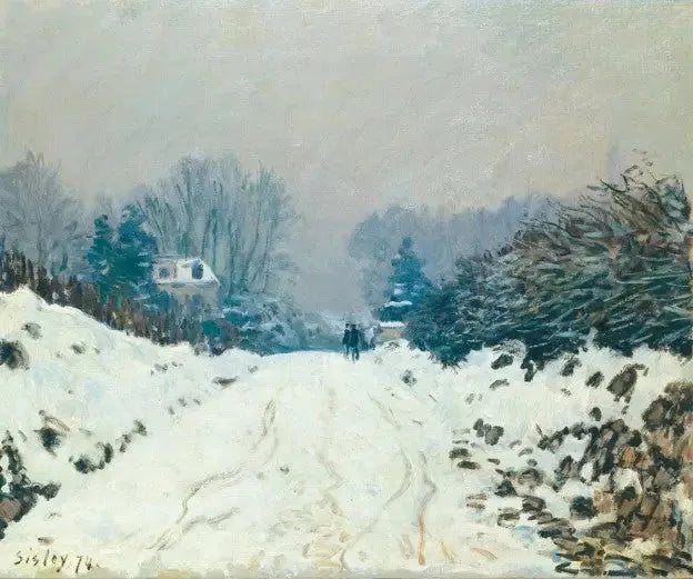 Zimowy krajobraz w Louveciennes - Alfred Sisley