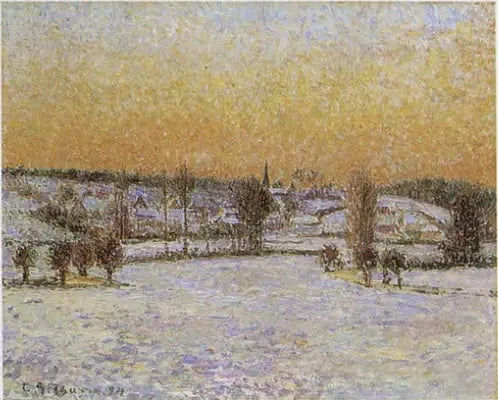 Zimowy krajobraz, Éragny, Wieczór - Camille Pissarro