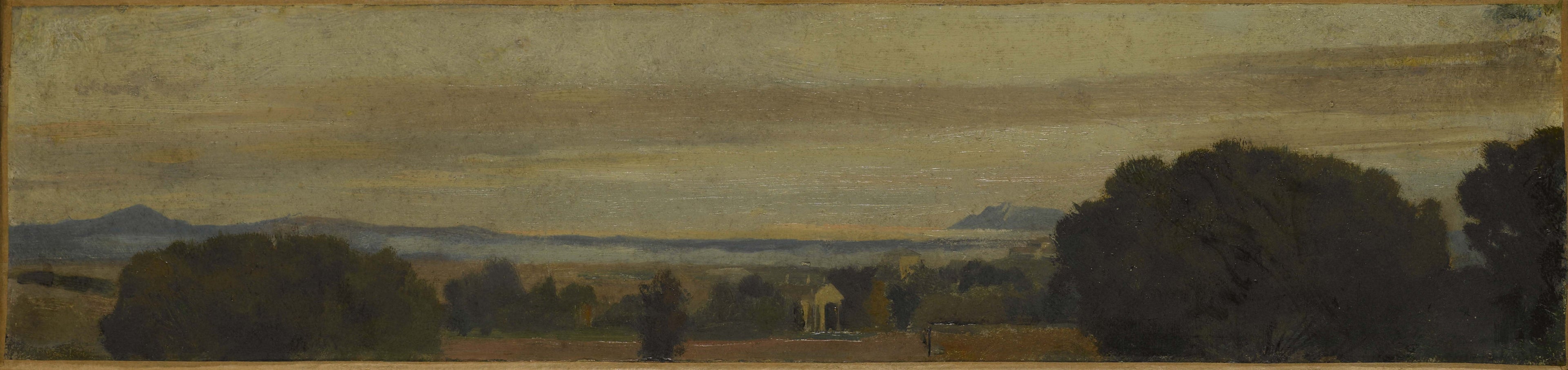 Paysage d'Italie, bord de mer - Jean-Jacques Henner image 1 reproduction de peinture à l’huile