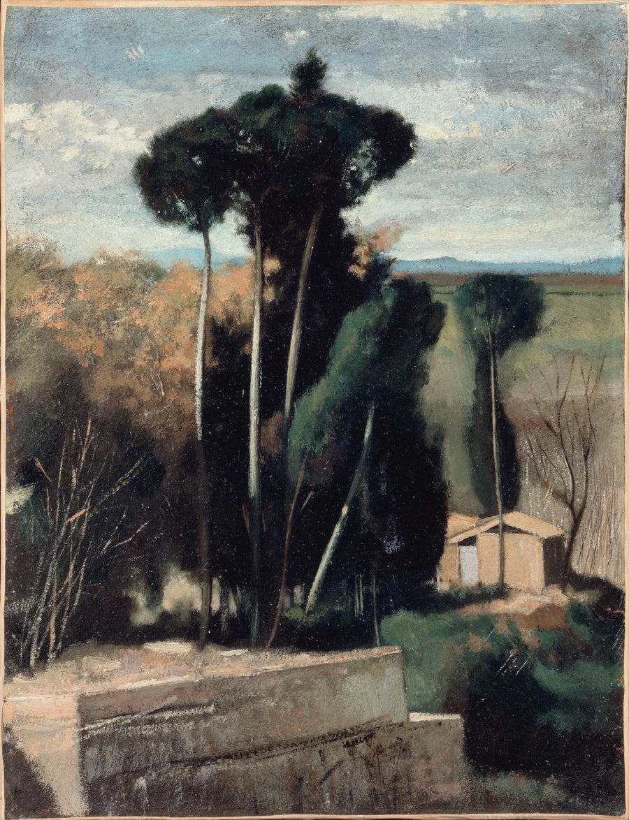 Paysage d'Italie. Epingles parasols - Jean-Jacques Henner