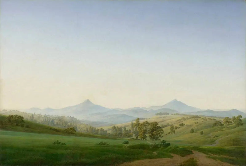 Krajobraz Czech z górą Milleschauer - Caspar David Friedrich