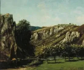 Pejzaż górski z drzewami owocowymi, Ornans - Gustave Courbet