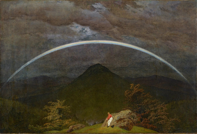 Krajobraz górski z tęczą - Caspar David Friedrich