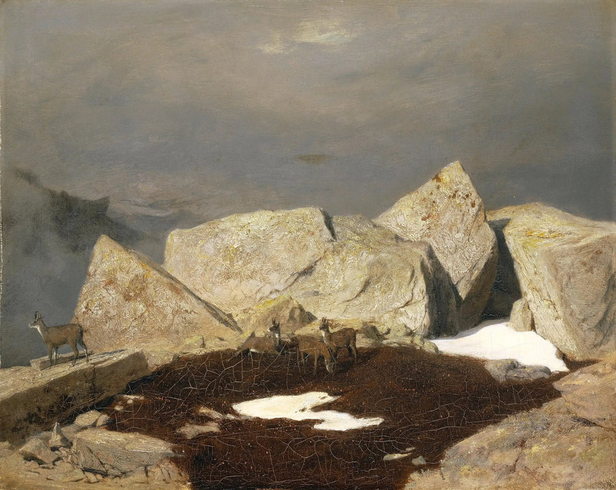 Górski krajobraz z kozicami - Arnold Böcklin