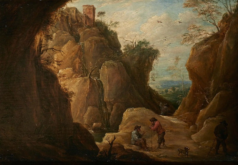 Górski krajobraz z podróżnikami - David Teniers młodszy