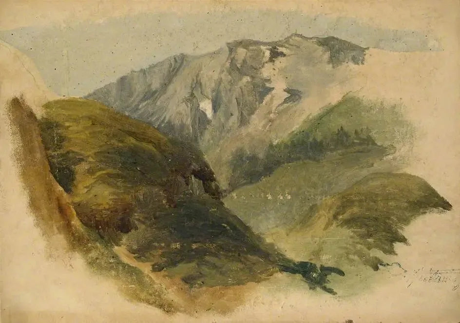 Paysage de montagne - Carl Spitzweg image 1 copie peinte à la main à l’huile