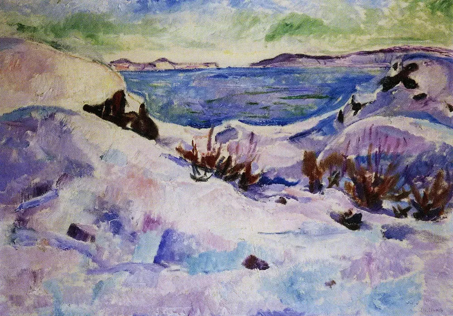 Krajobraz śnieżny w Kragerø - Edvard Munch