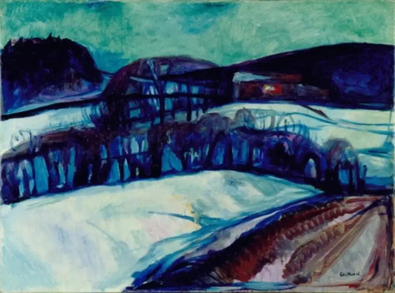 Krajobraz śnieżny w nocy - Edvard Munch