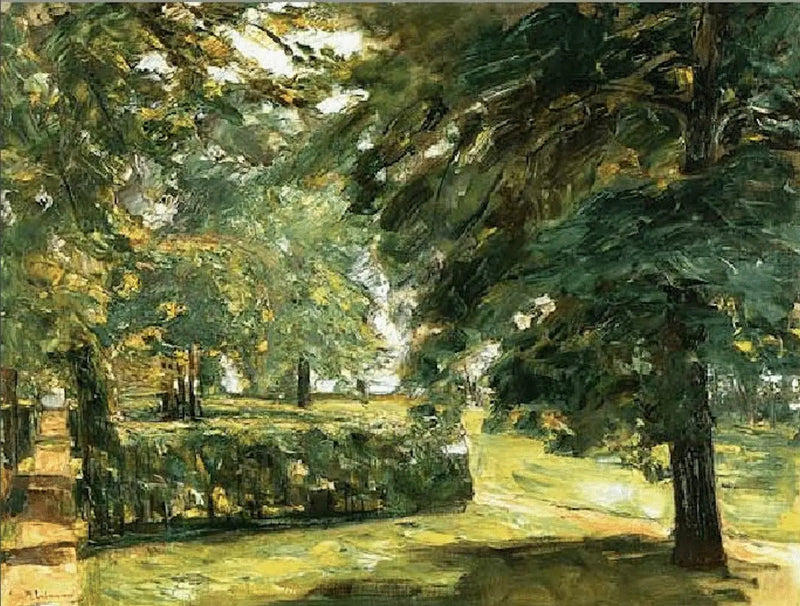 Pejzaż parkowy (Ogrodowe żywopłoty Wannsee na wschodzie) - Max Liebermann