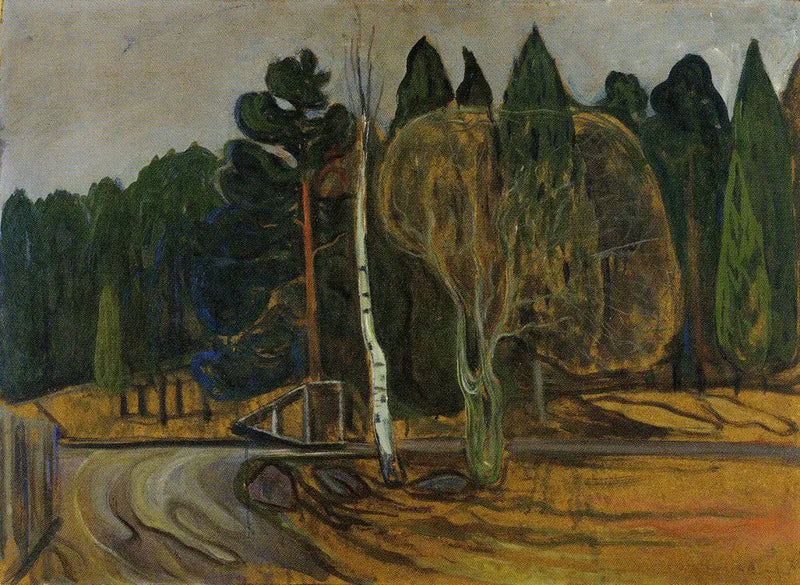 Wiosenny krajobraz z odśnieżarką - Edvard Munch