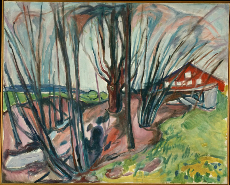 Wiosenny krajobraz przy czerwonym domu - Edvard Munch