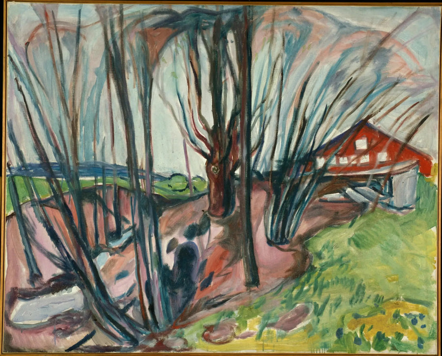 Wiosenny krajobraz przy czerwonym domu - Edvard Munch